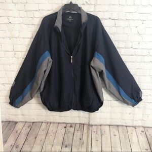 Navy Blue And Gray Weatherproof Lightweight Jacket